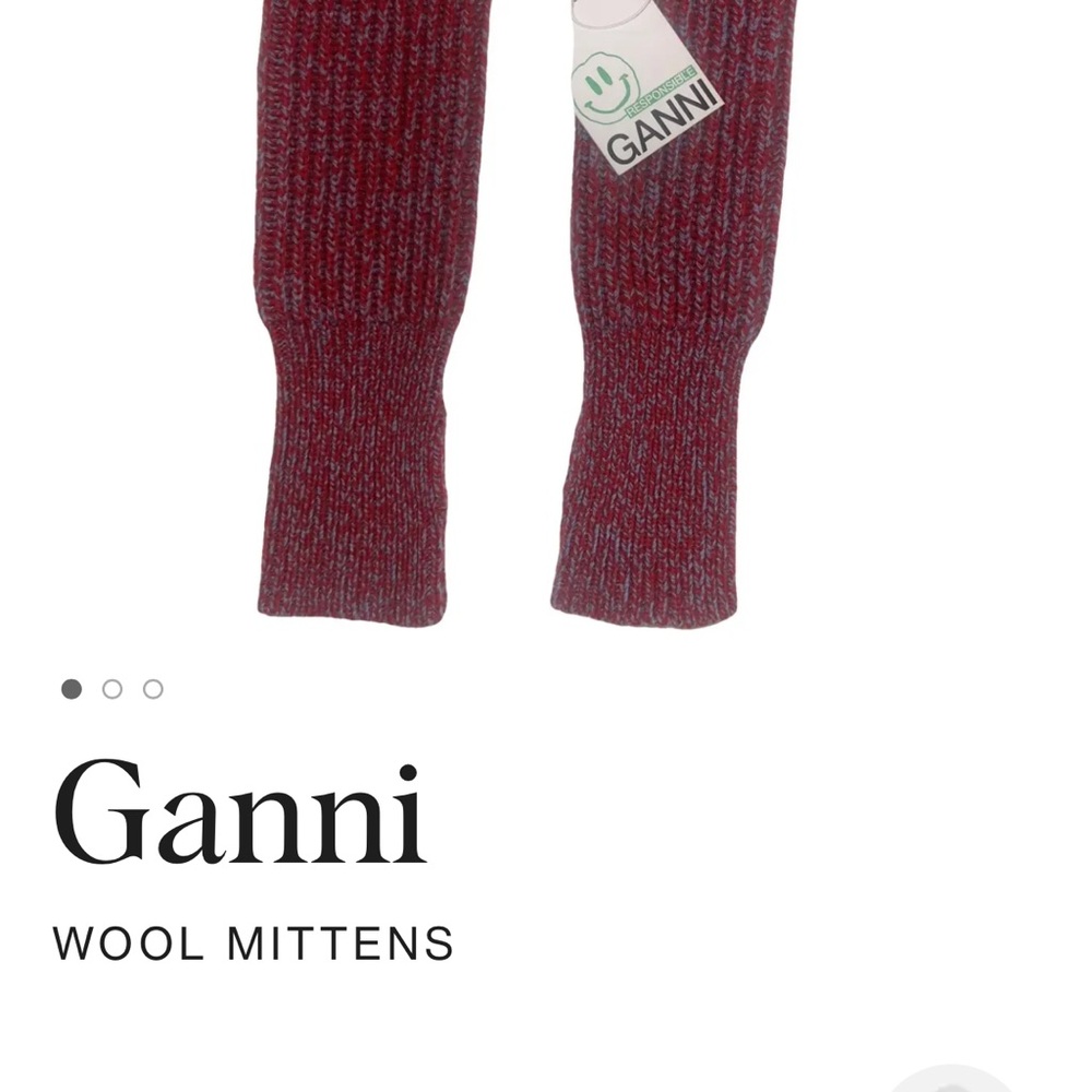 Ganni Rib Knit Fingerless Gloves - Picture 3 of 13